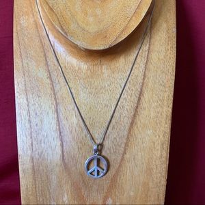 Sterling silver peace symbol necklace